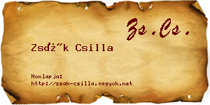 Zsák Csilla névjegykártya